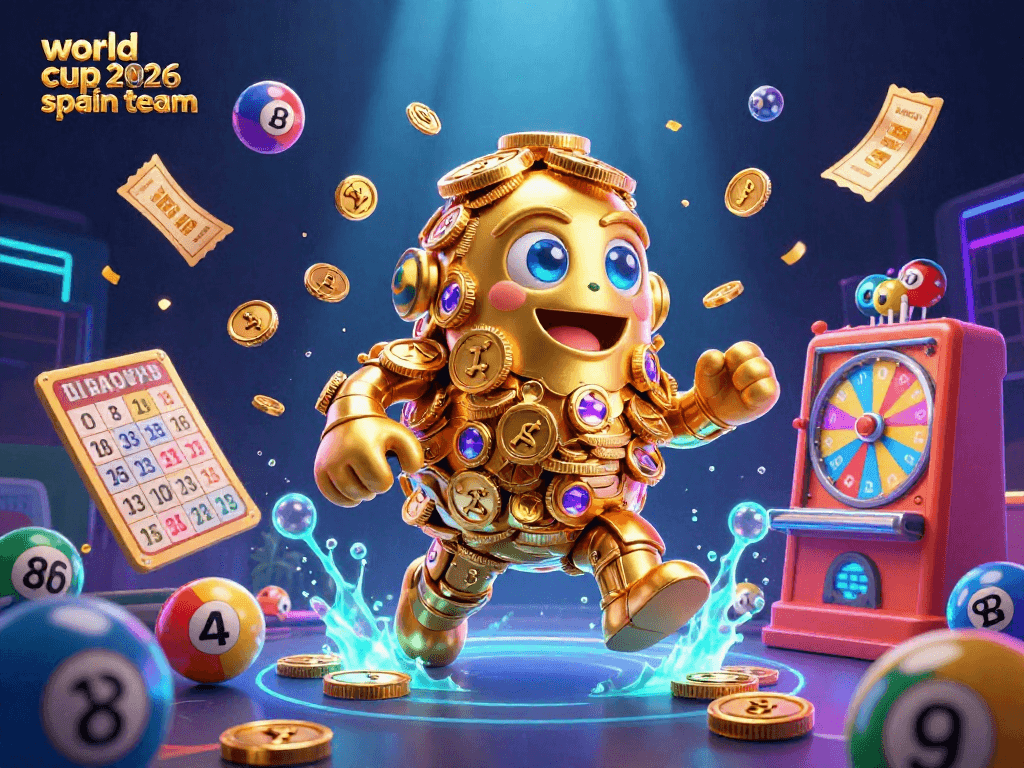 Engage with the world cup 2026 spain team through this vibrant, action-packed casino illustration.
