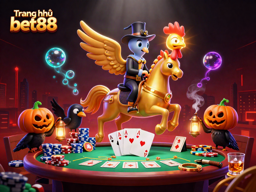 Engage in vibrant gaming at Trang chủ bet88 featuring exciting poker scenarios with colorful chips and characters.
