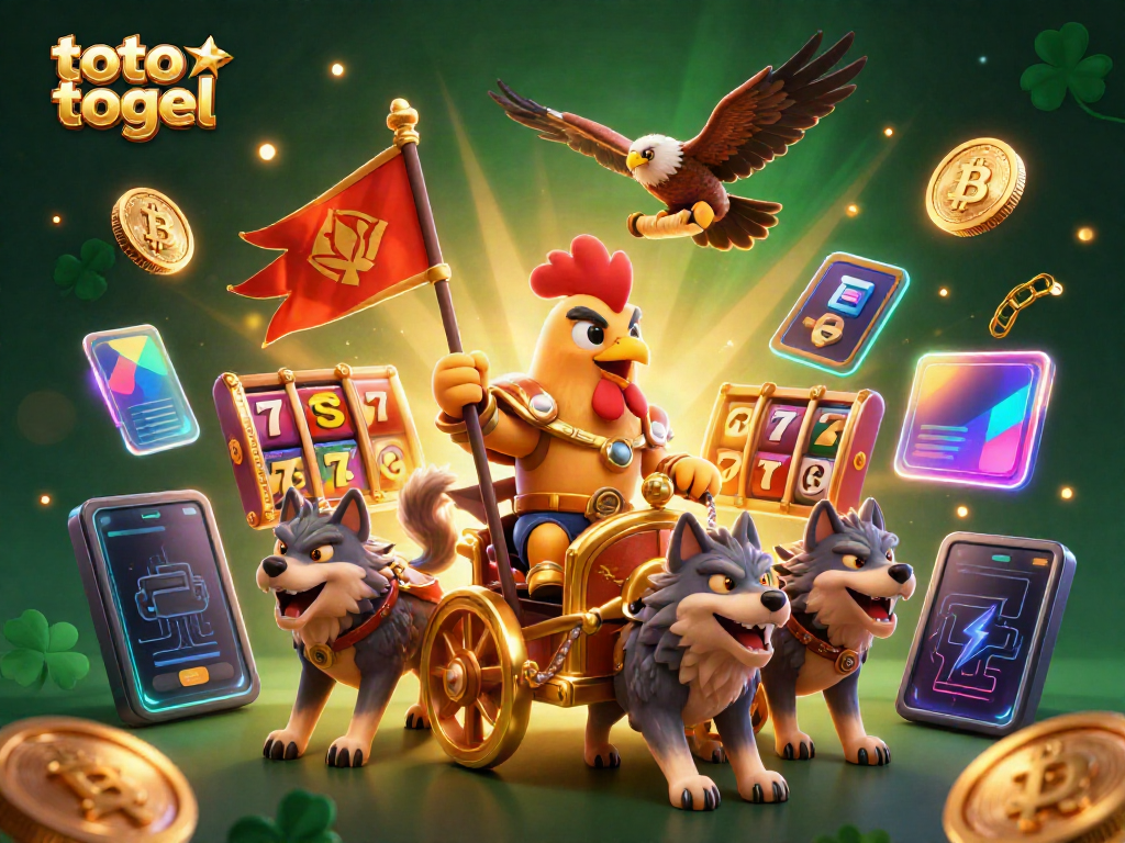 Engage with toto togel gaming as a rooster warlord guides players through dynamic slot adventures.