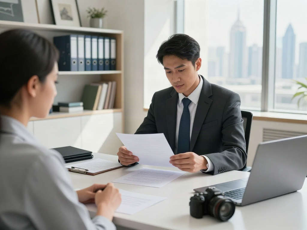 Professional session for Affidavit Services in Dubai with a notary public and client.