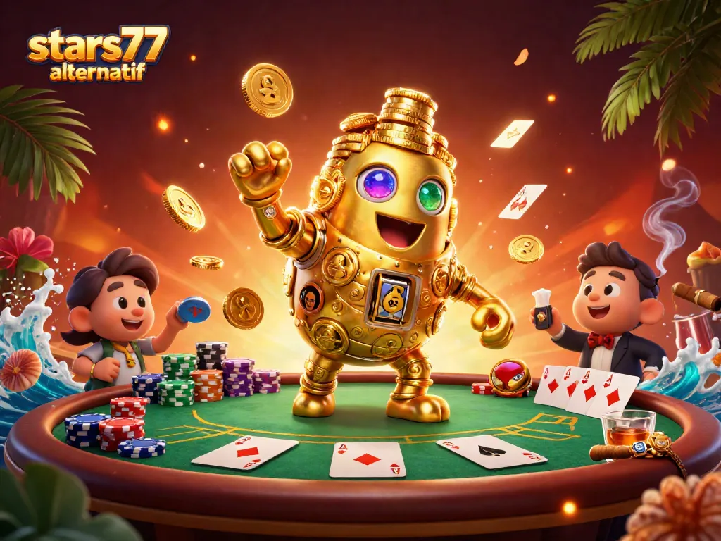 Permainan slot menarik dalam ilustrasi 3D interaktif di stars77 alternatif dengan elemen kasino yang kaya.