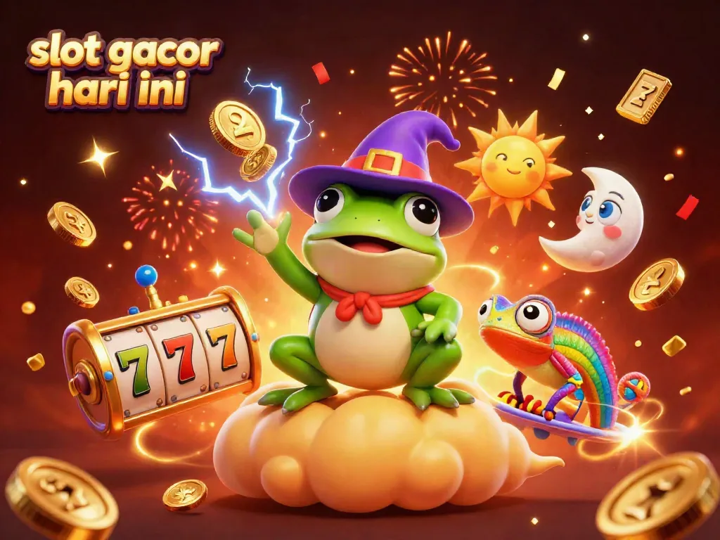 Play thrilling slots with slot gacor hari ini as golden coins and lucky symbols surround the magical characters.