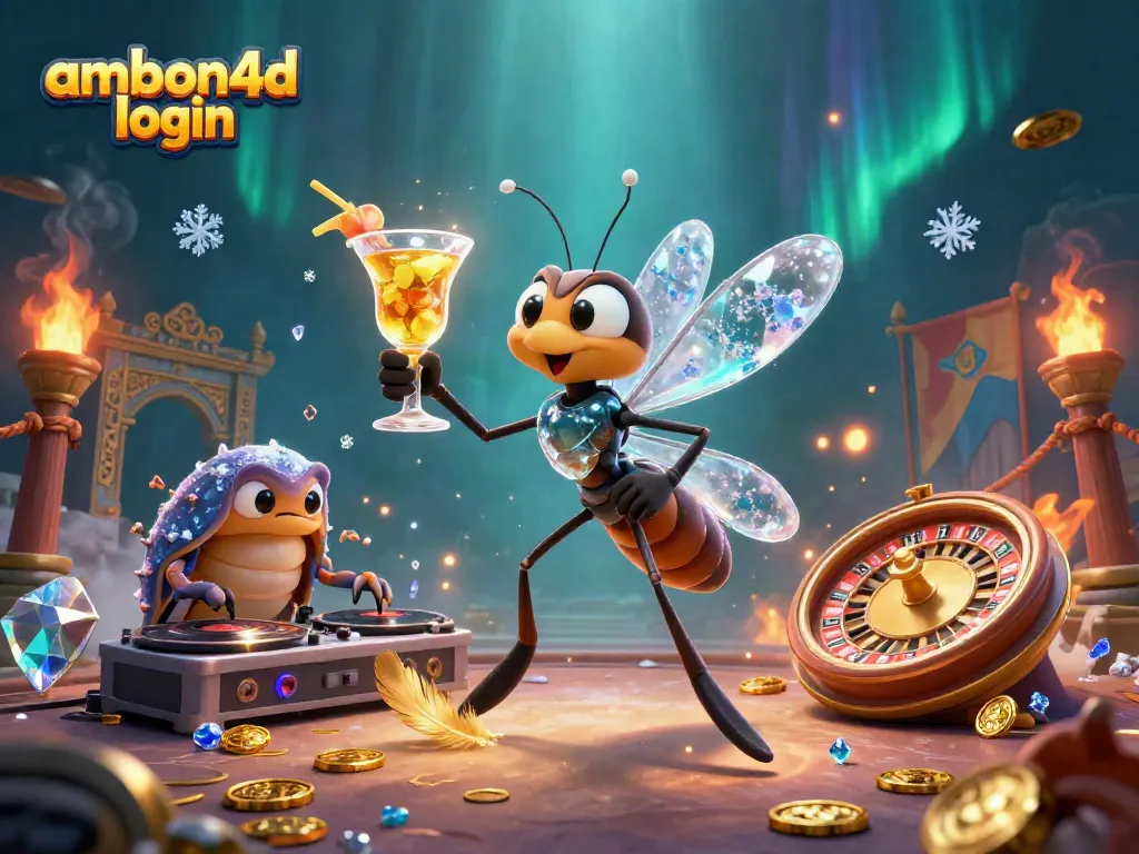 Experience the excitement of ambon4d login with a vibrant 3D casino scene featuring unique characters and engaging elements.