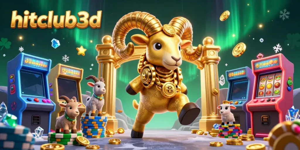 Experience thrilling gameplay with hitclub3d featuring a golden ram charging through a vibrant casino world.