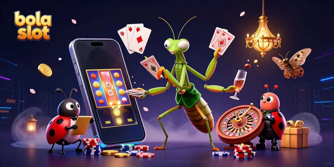 Engage in thrilling bola slot action with a vibrant scene showcasing unique characters and gaming elements.