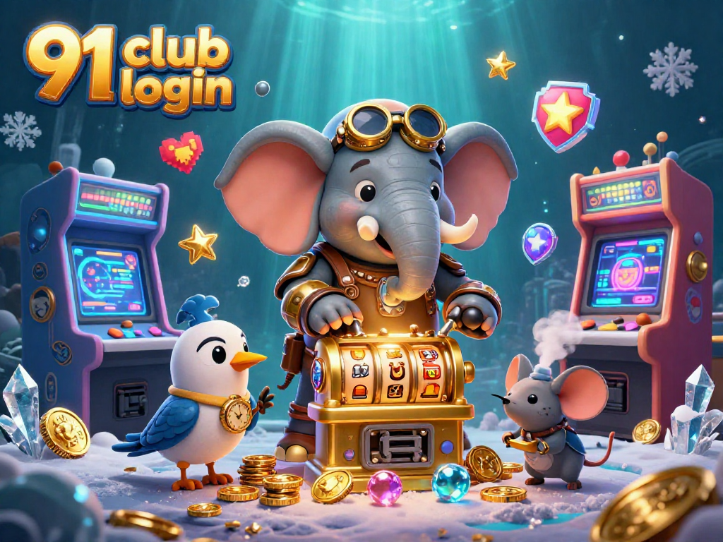 Win big with 91 club login in this vibrant 3D illustration showcasing thrilling casino games.