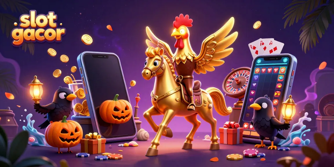 Engaging slot gacor experience featuring a golden rooster in a vibrant casino scene.