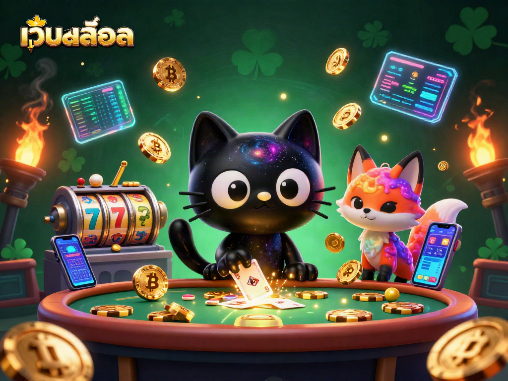 Spin the slots at เว็บสล็อต while the black hole cat and nebula fox charm the casino's wealth.