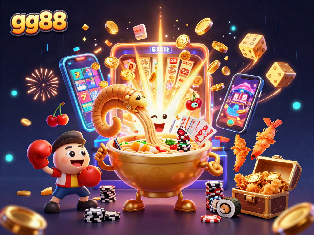 Experience the excitement of gg88 with vibrant characters in a dynamic casino scene.