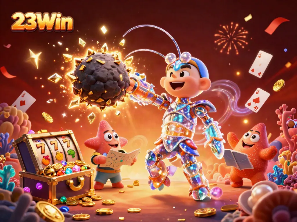 Experience thrilling gaming at 23Win with dynamic symbols and sparkling treasure
