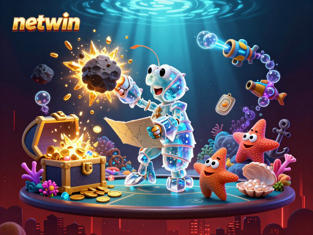 Experience thrilling gaming action with Netwin, featuring vibrant underwater casino elements.