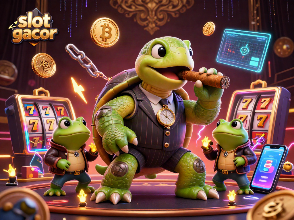 Engage with slot gacor through a vibrant 3D scene featuring unique characters and dynamic game elements.