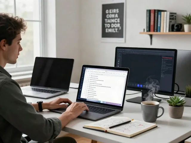 Generate page titles with AI in a modern digital marketing workspace featuring a strategist at a sleek desk
