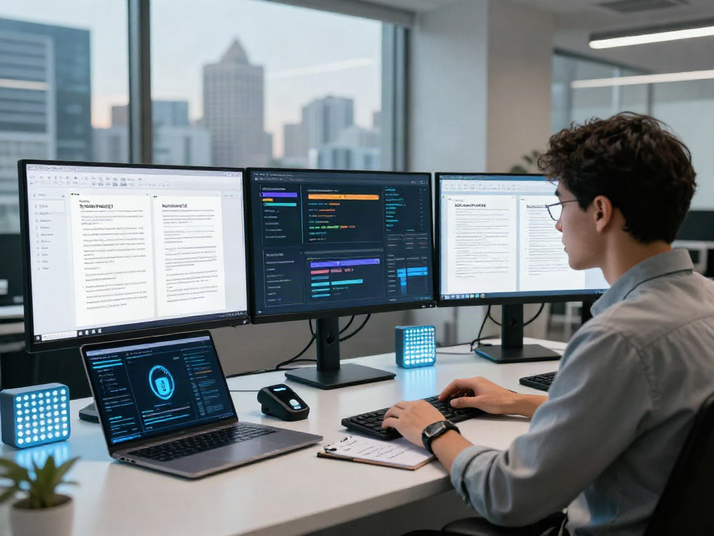 Real-time document fraud detection analysis in a tech workspace.