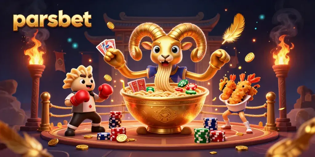 Parsbet ile farklı casino oyunlarını temsil eden canlı 3D karakterlerin yer aldığı şık bir görsel.